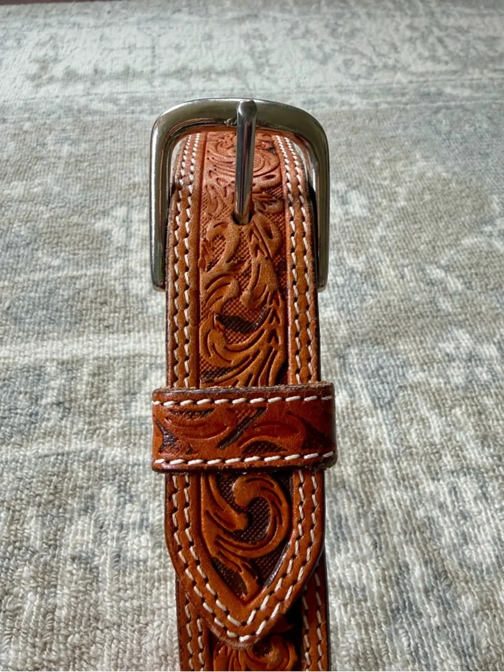 Ranger Belt Company Hand Tooled Boys Leather Belt - Size 20
